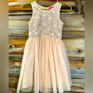 Derhy kids sequin dress size 8/10 blush